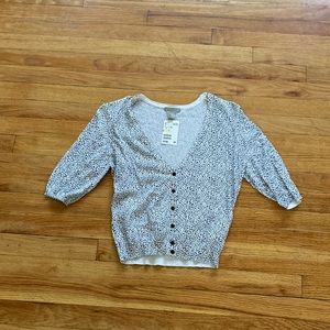 NWT H&M Speckled Cropped Half Sleeve Cardigan